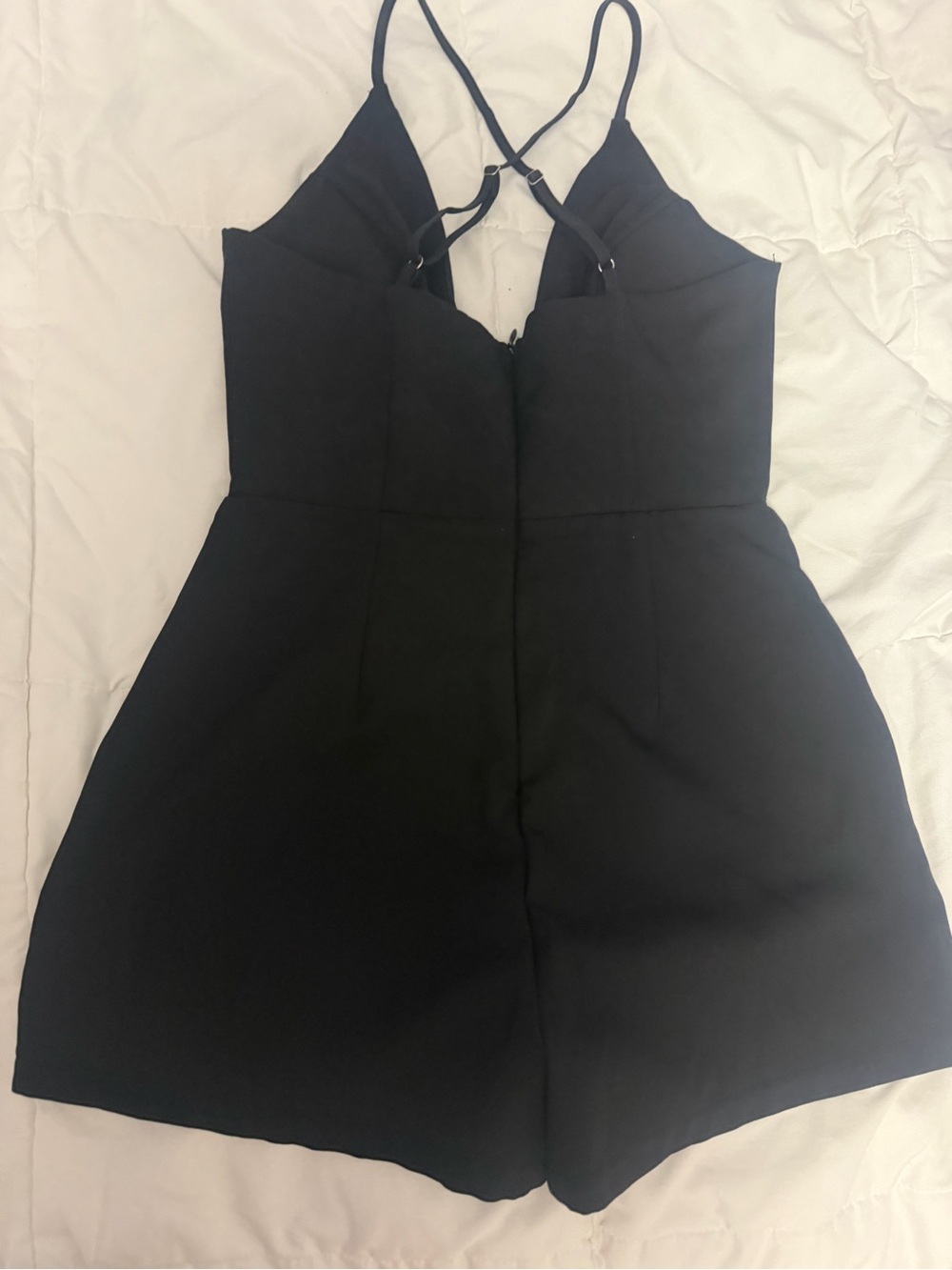 Fashion Nova Black Strappy Mini Romper Dress